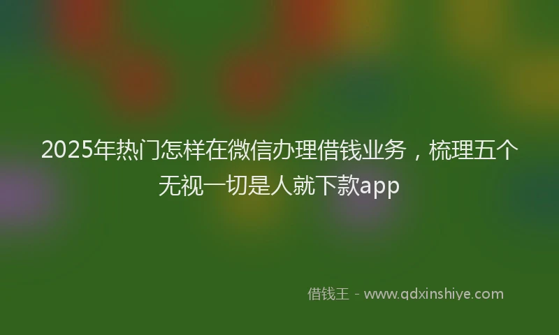 2025年热门怎样在微信办理借钱业务，梳理五个无视一切是人就下款app