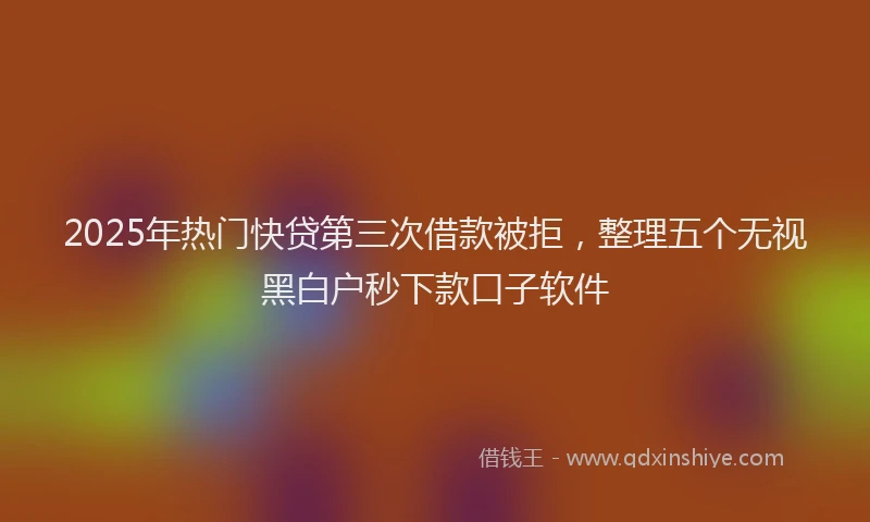 2025年热门快贷第三次借款被拒，整理五个无视黑白户秒下款口子软件