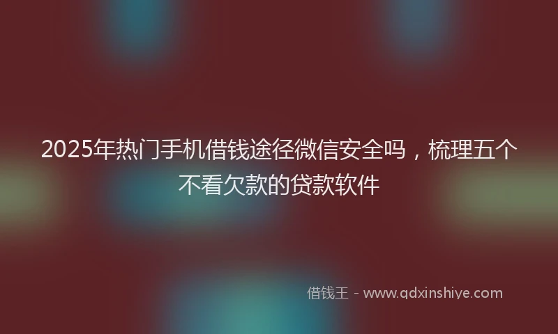 2025年热门手机借钱途径微信安全吗，梳理五个不看欠款的贷款软件