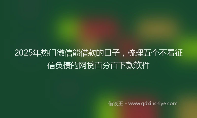 2025年热门微信能借款的口子，梳理五个不看征信负债的网贷百分百下款软件