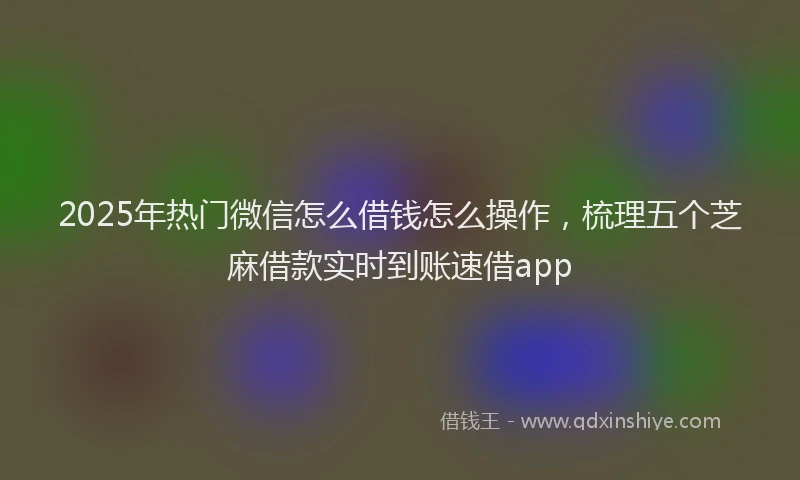2025年热门微信怎么借钱怎么操作，梳理五个芝麻借款实时到账速借app