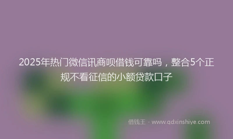 2025年热门微信讯商呗借钱可靠吗，整合5个正规不看征信的小额贷款口子