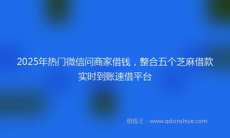 2025年热门微信问商家借钱，整合五个芝麻借款实时到账速借平台