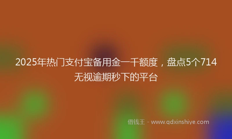 2025年热门支付宝备用金一千额度，盘点5个714无视逾期秒下的平台