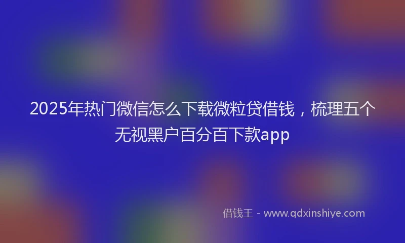 2025年热门微信怎么下载微粒贷借钱，梳理五个无视黑户百分百下款app