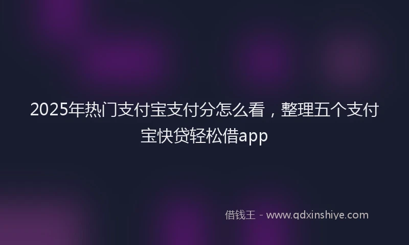 2025年热门支付宝支付分怎么看，整理五个支付宝快贷轻松借app