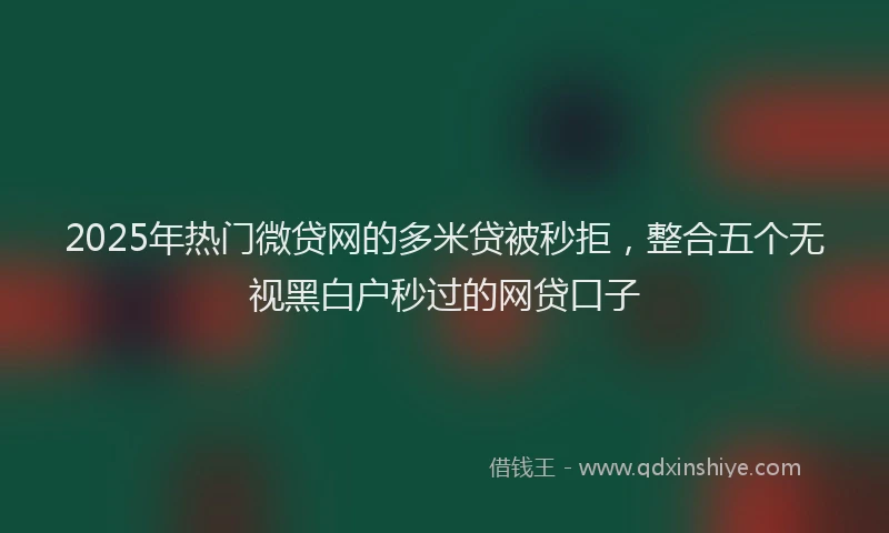 2025年热门微贷网的多米贷被秒拒，整合五个无视黑白户秒过的网贷口子