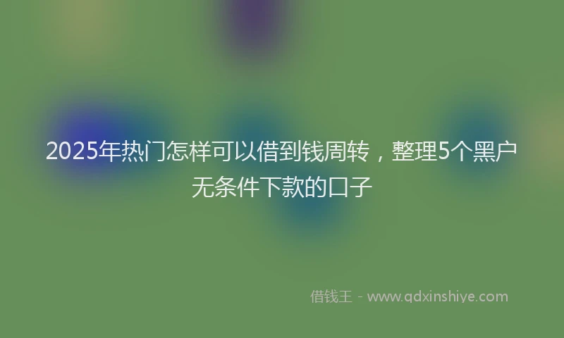 2025年热门怎样可以借到钱周转，整理5个黑户无条件下款的口子