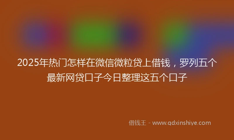 2025年热门怎样在微信微粒贷上借钱，罗列五个最新网贷口子今日整理这五个口子