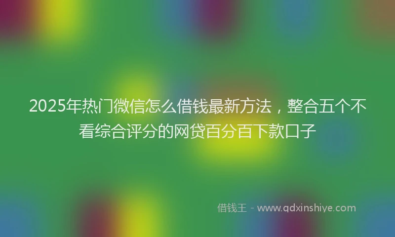 2025年热门微信怎么借钱最新方法，整合五个不看综合评分的网贷百分百下款口子