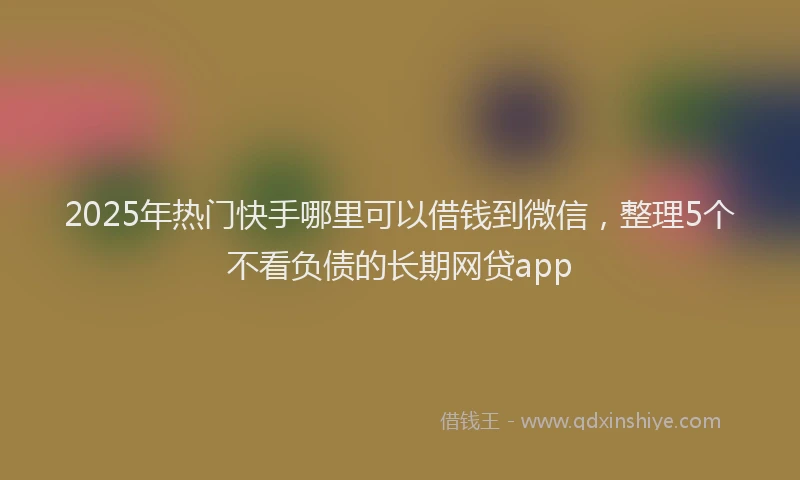 2025年热门快手哪里可以借钱到微信，整理5个不看负债的长期网贷app