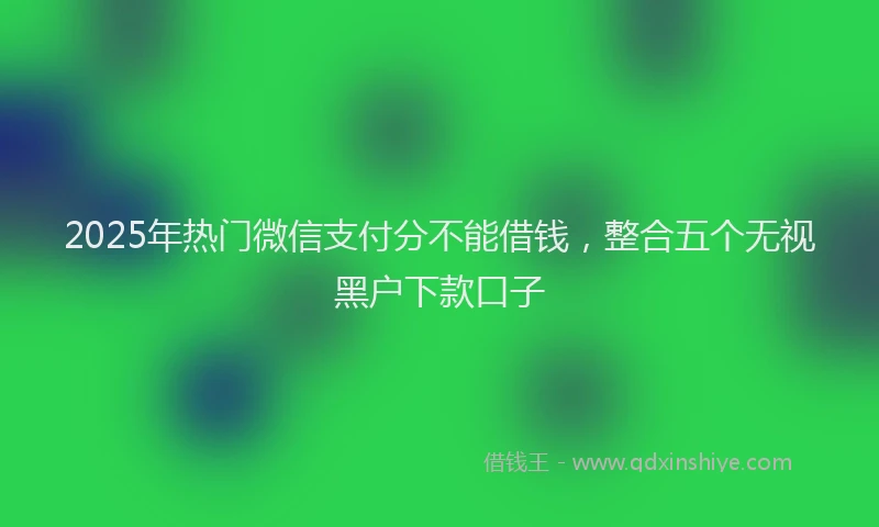 2025年热门微信支付分不能借钱，整合五个无视黑户下款口子