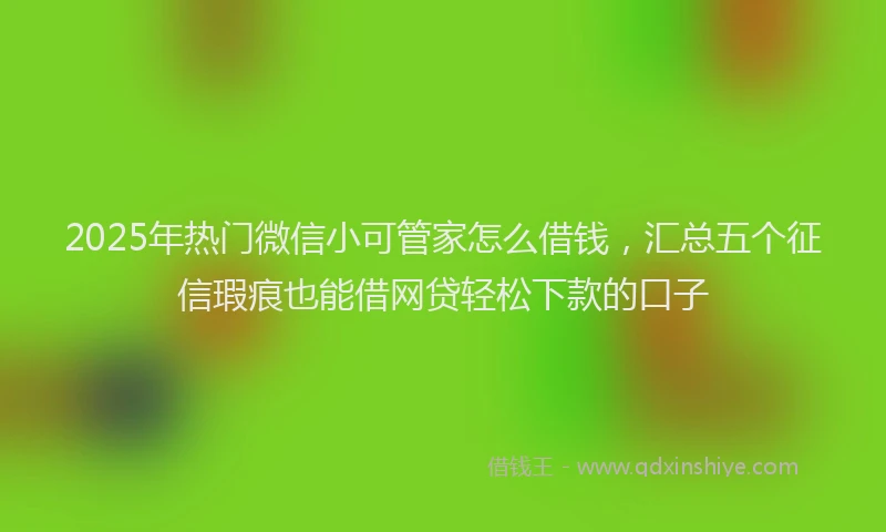 2025年热门微信小可管家怎么借钱，汇总五个征信瑕疵也能借网贷轻松下款的口子