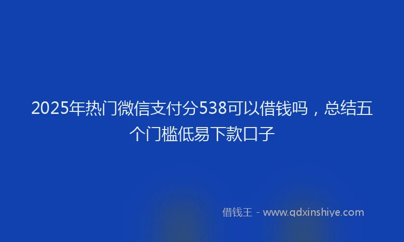 2025年热门微信支付分538可以借钱吗，总结五个门槛低易下款口子