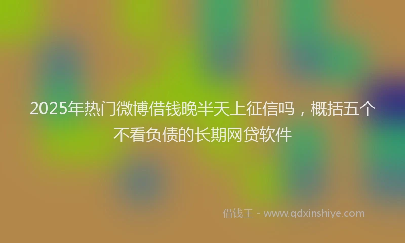 2025年热门微博借钱晚半天上征信吗，概括五个不看负债的长期网贷软件