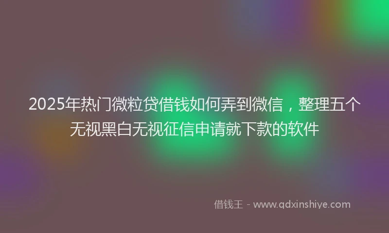 2025年热门微粒贷借钱如何弄到微信，整理五个无视黑白无视征信申请就下款的软件