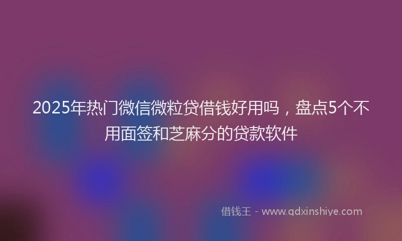 2025年热门微信微粒贷借钱好用吗，盘点5个不用面签和芝麻分的贷款软件