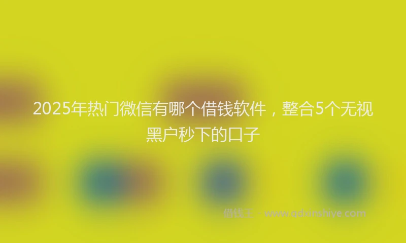 2025年热门微信有哪个借钱软件，整合5个无视黑户秒下的口子