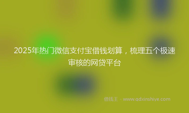 2025年热门微信支付宝借钱划算，梳理五个极速审核的网贷平台
