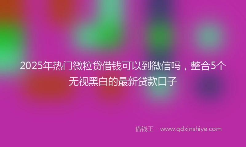 2025年热门微粒贷借钱可以到微信吗，整合5个无视黑白的最新贷款口子
