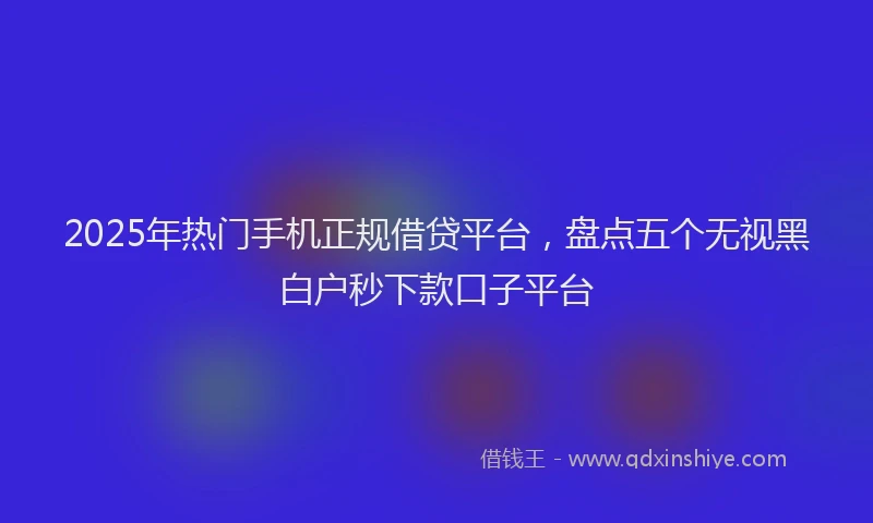 2025年热门手机正规借贷平台，盘点五个无视黑白户秒下款口子平台