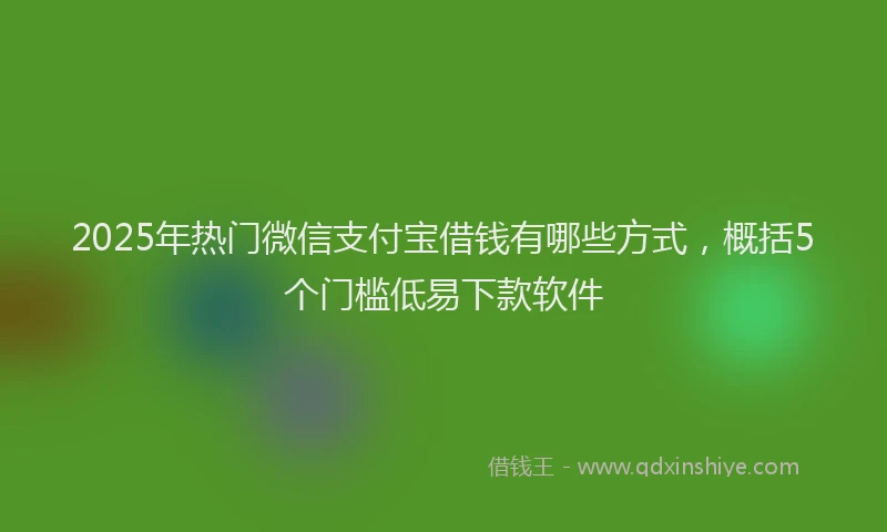2025年热门微信支付宝借钱有哪些方式，概括5个门槛低易下款软件