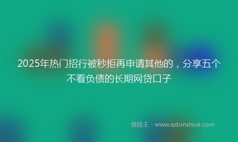 2025年热门招行被秒拒再申请其他的，分享五个不看负债的长期网贷口子