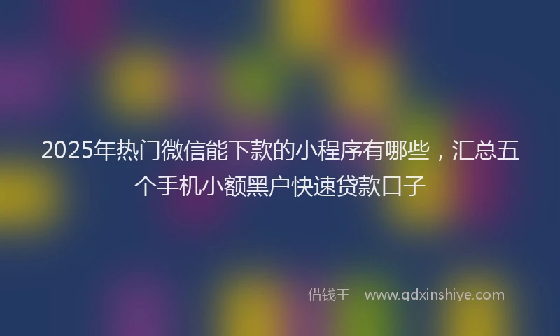 2025年热门微信能下款的小程序有哪些，汇总五个手机小额黑户快速贷款口子