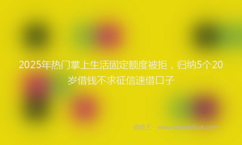 2025年热门掌上生活固定额度被拒，归纳5个20岁借钱不求征信速借口子