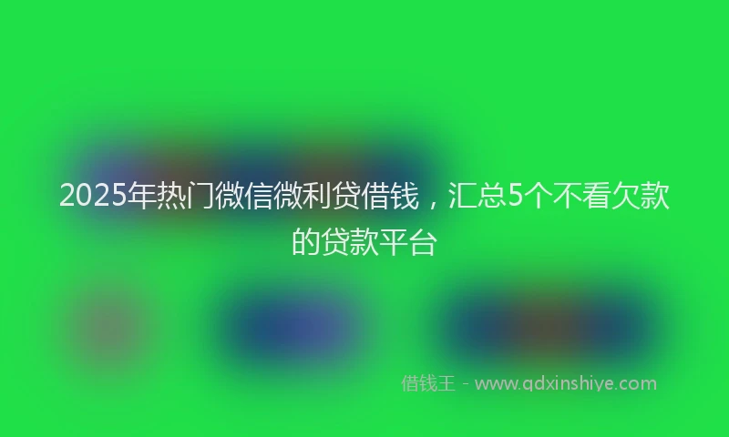 2025年热门微信微利贷借钱，汇总5个不看欠款的贷款平台
