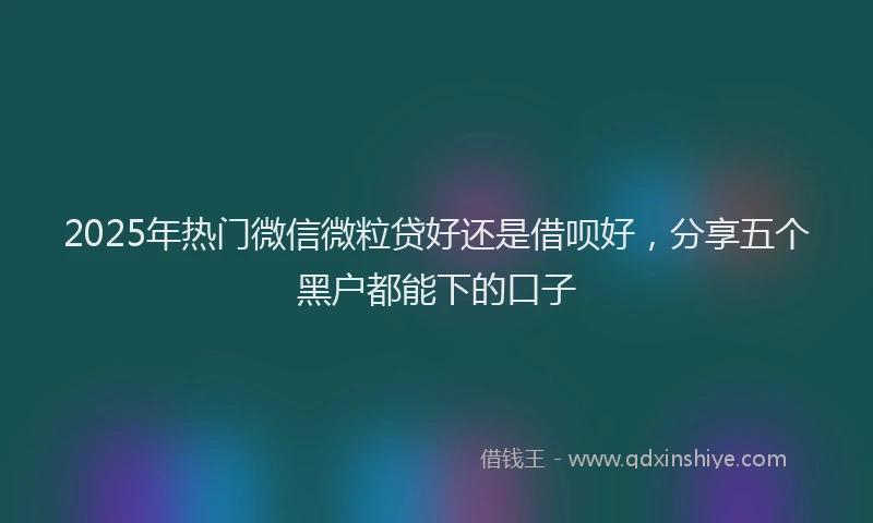2025年热门微信微粒贷好还是借呗好，分享五个黑户都能下的口子