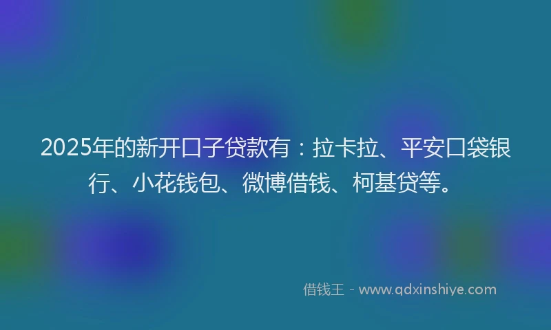 2025年的新开口子贷款有：拉卡拉、平安口袋银行、小花钱包、微博借钱、柯基贷等。