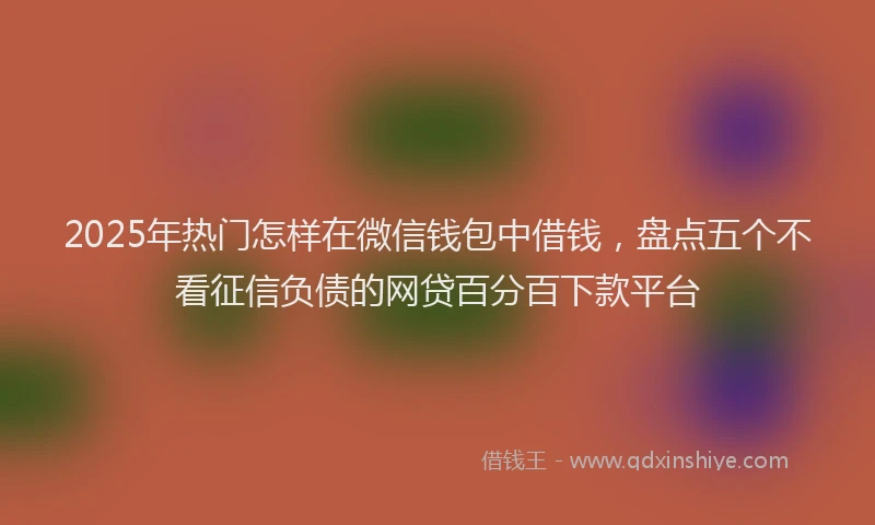 2025年热门怎样在微信钱包中借钱，盘点五个不看征信负债的网贷百分百下款平台