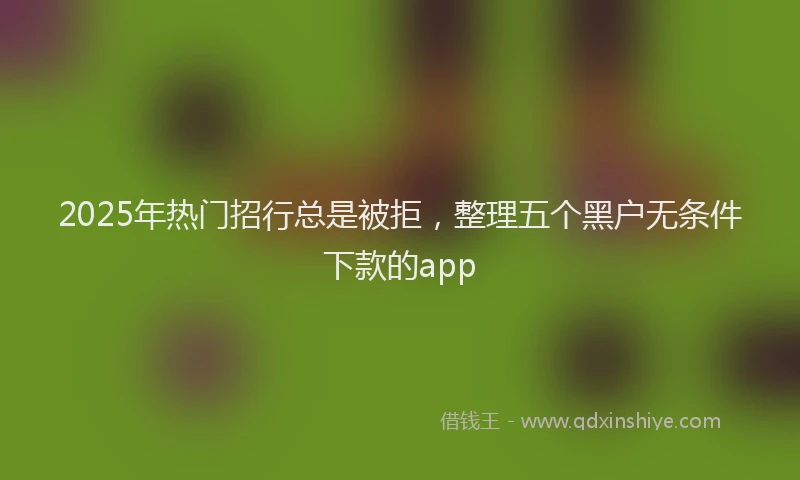 2025年热门招行总是被拒，整理五个黑户无条件下款的app