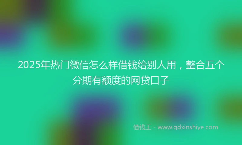 2025年热门微信怎么样借钱给别人用，整合五个分期有额度的网贷口子