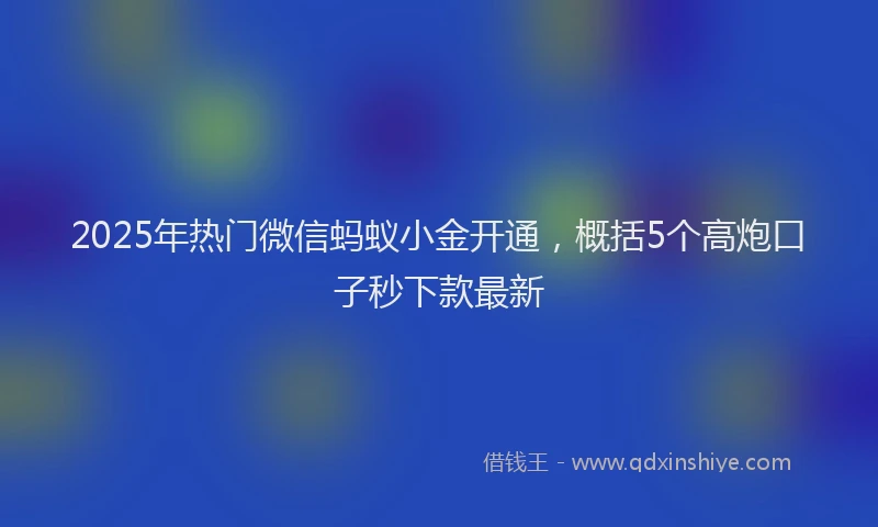 2025年热门微信蚂蚁小金开通，概括5个高炮口子秒下款最新