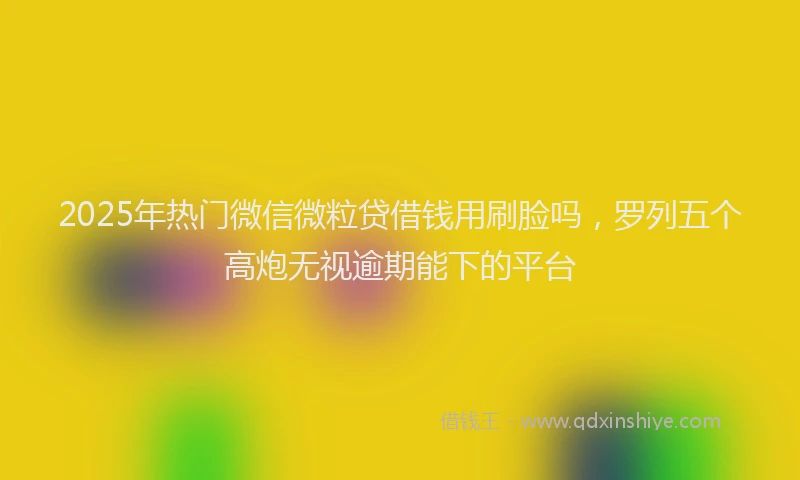 2025年热门微信微粒贷借钱用刷脸吗，罗列五个高炮无视逾期能下的平台