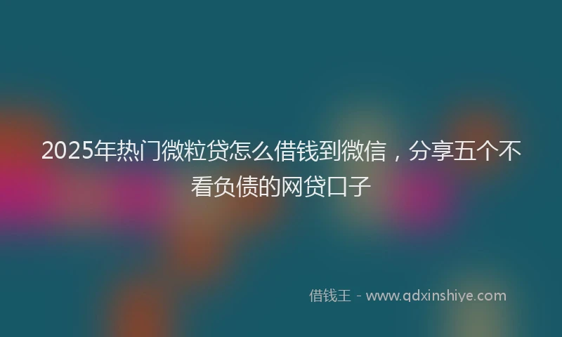 2025年热门微粒贷怎么借钱到微信，分享五个不看负债的网贷口子