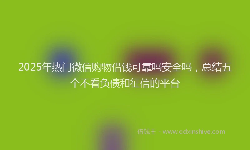 2025年热门微信购物借钱可靠吗安全吗，总结五个不看负债和征信的平台