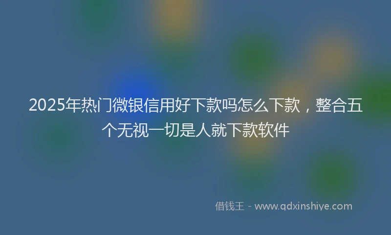 2025年热门微银信用好下款吗怎么下款，整合五个无视一切是人就下款软件