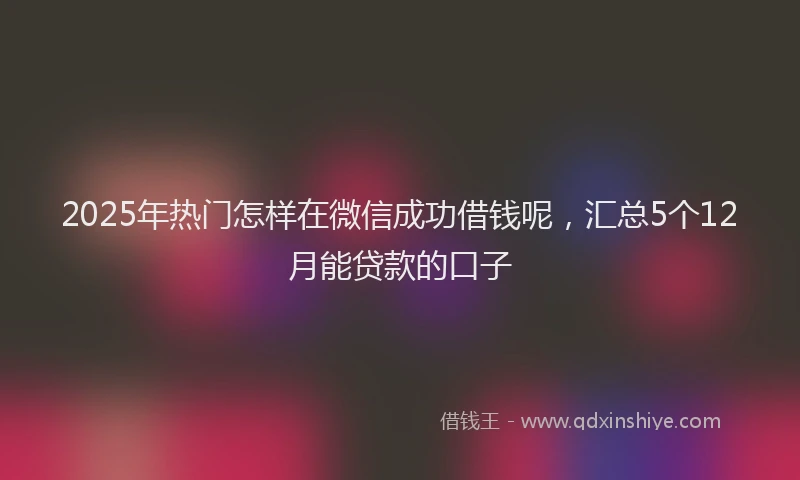 2025年热门怎样在微信成功借钱呢，汇总5个12月能贷款的口子