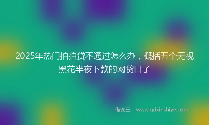 2025年热门拍拍贷不通过怎么办，概括五个无视黑花半夜下款的网贷口子