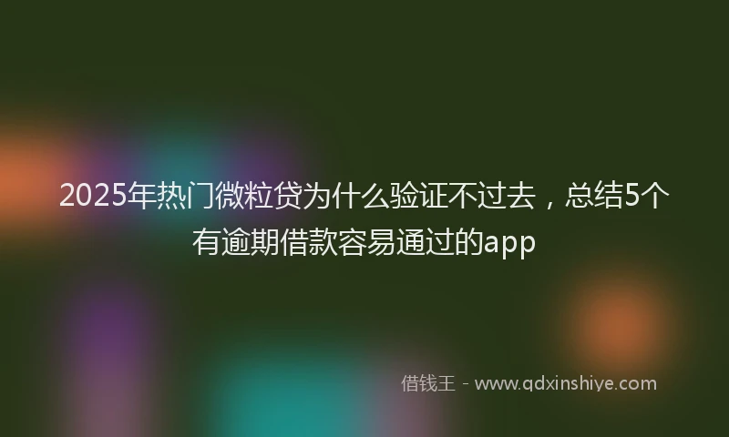 2025年热门微粒贷为什么验证不过去，总结5个有逾期借款容易通过的app