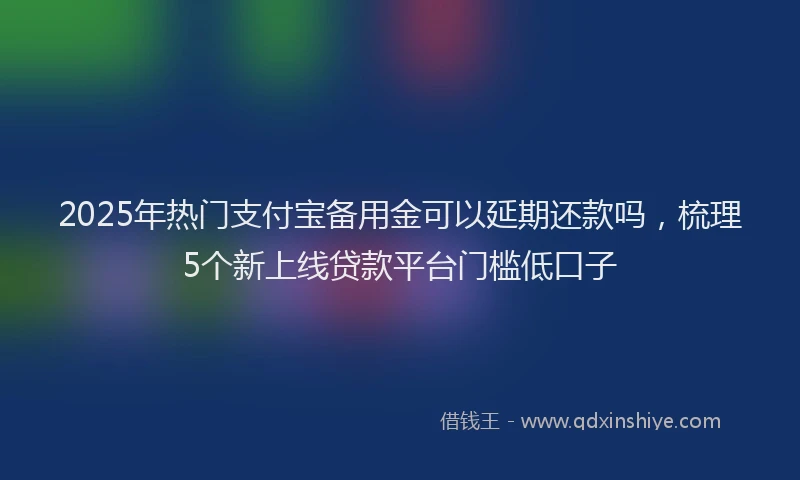 2025年热门支付宝备用金可以延期还款吗，梳理5个新上线贷款平台门槛低口子