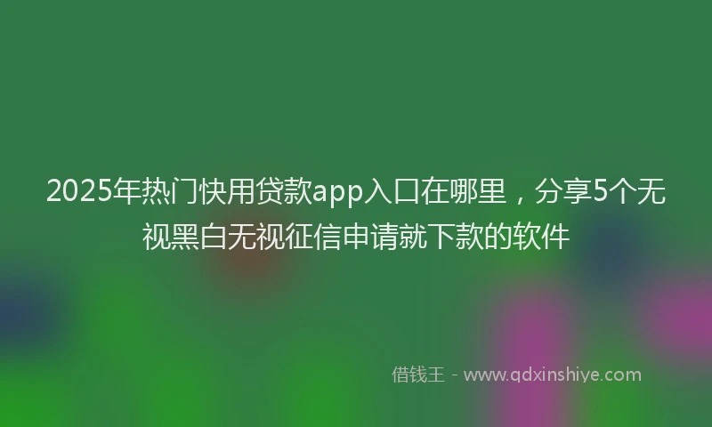 2025年热门快用贷款app入口在哪里，分享5个无视黑白无视征信申请就下款的软件
