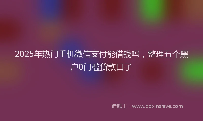 2025年热门手机微信支付能借钱吗，整理五个黑户0门槛贷款口子