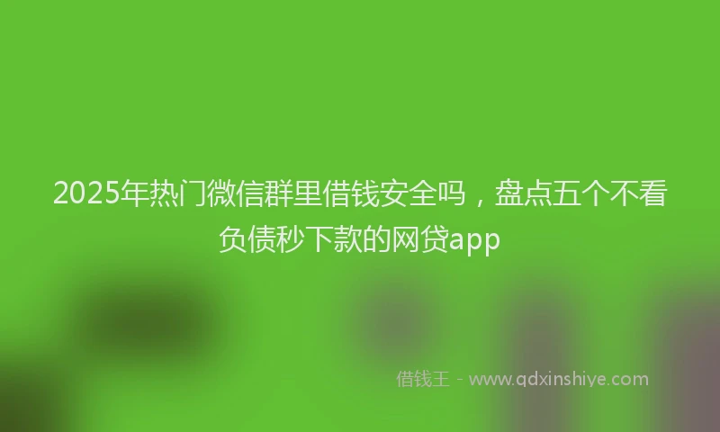2025年热门微信群里借钱安全吗，盘点五个不看负债秒下款的网贷app