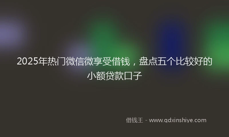 2025年热门微信微享受借钱，盘点五个比较好的小额贷款口子