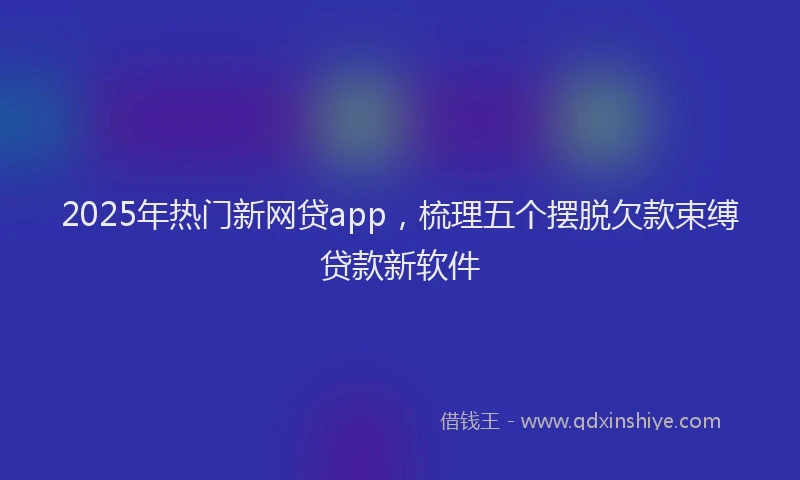 2025年热门新网贷app，梳理五个摆脱欠款束缚贷款新软件