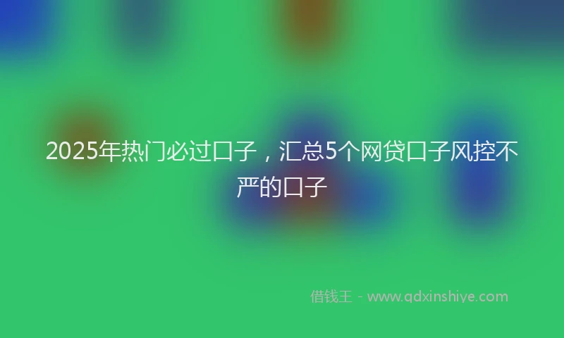 2025年热门必过口子，汇总5个网贷口子风控不严的口子